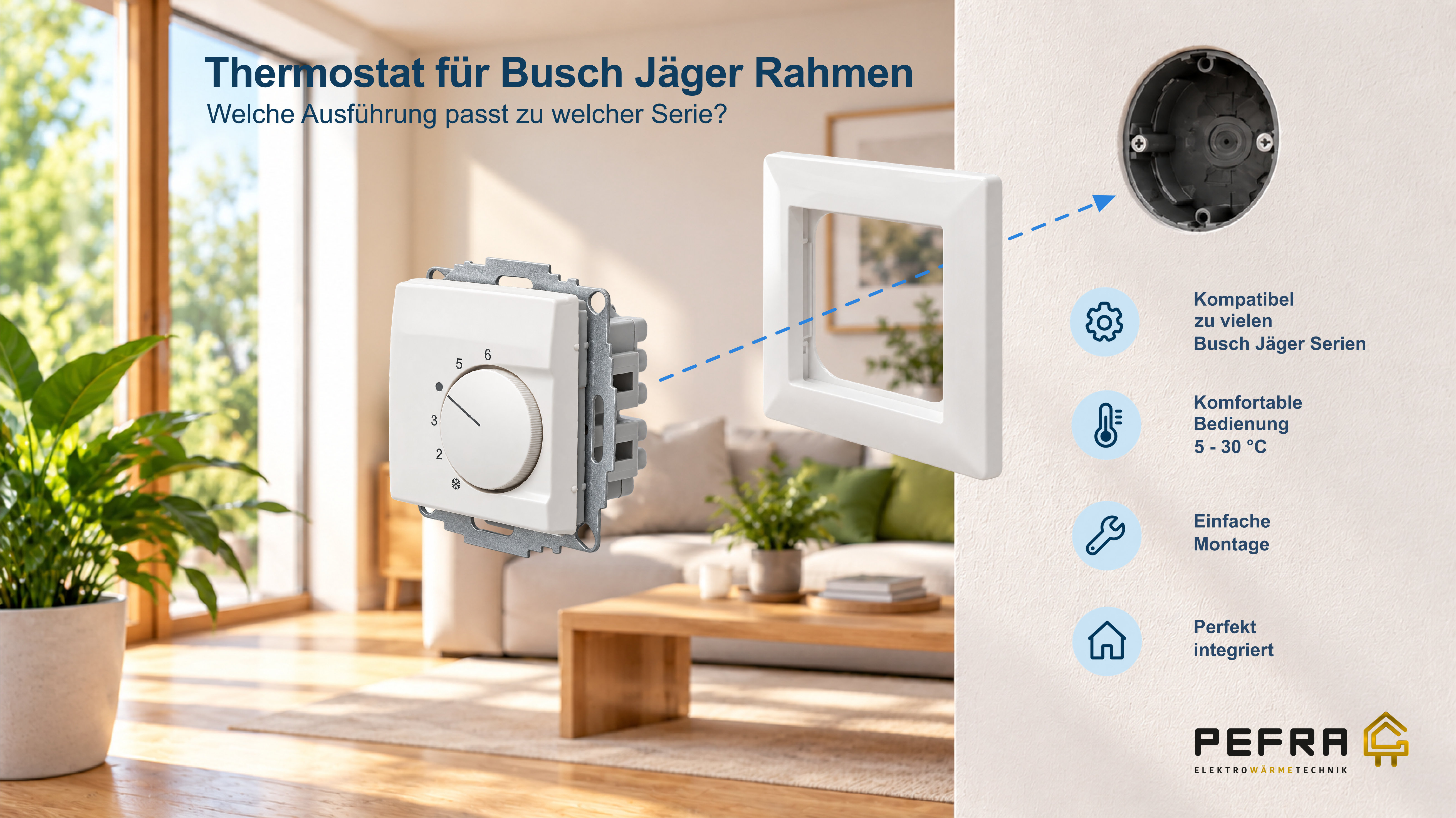 Thermostat für Busch Jäger Rahmen: Bedienung und Einstellung