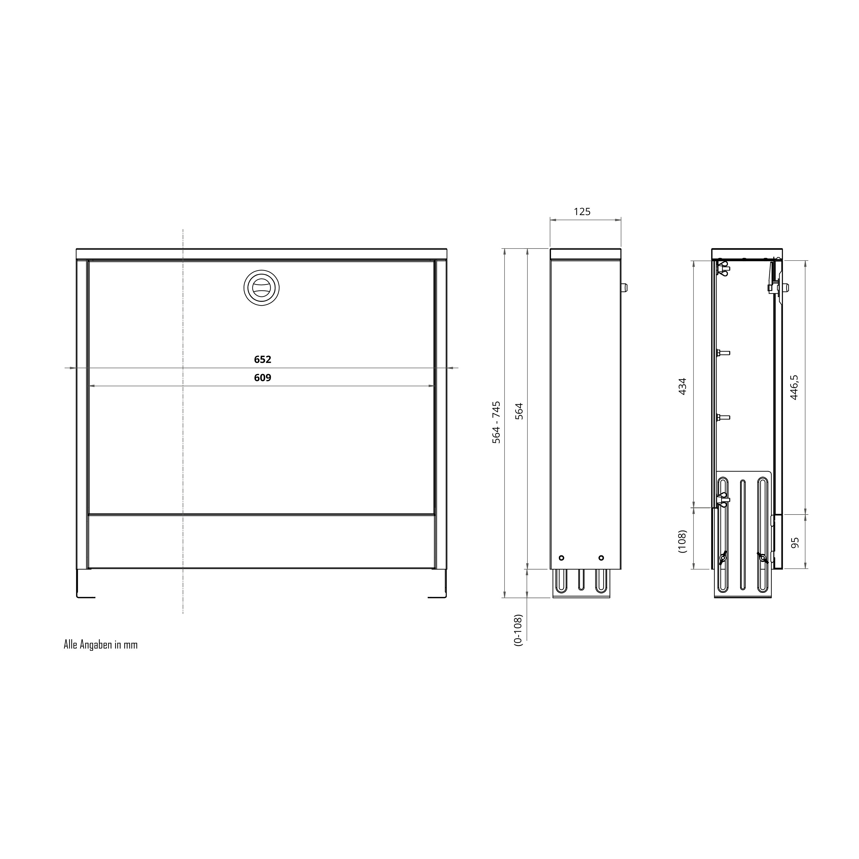 Verteilerschrank Aufputz für 3-5 Heizkreise in weiß