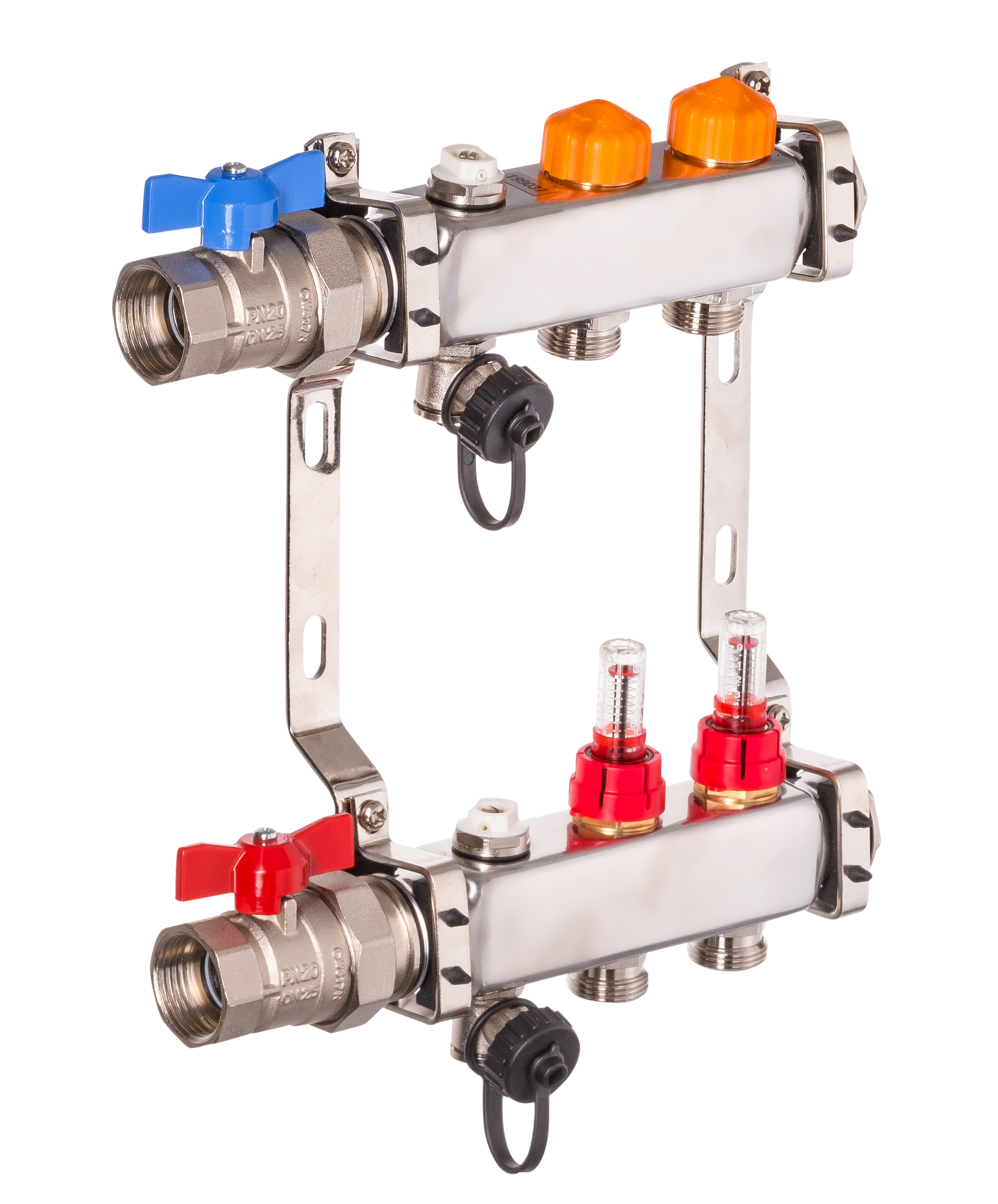Kopie von Dyna Heizkreisverteiler für Fußbodenheizung mit 2 Kreisen und automatischer Durchflussregelung #1