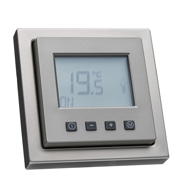 Raumthermostat ERD-62edels/BJ digital für Busch Jäger Pur Edelstahl Rahmen