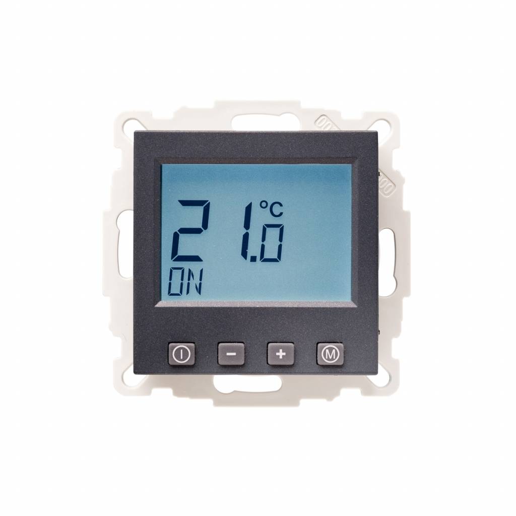 Raumthermostat digital für Berker S.1/B.3/B.7 Rahmen in anthrazit