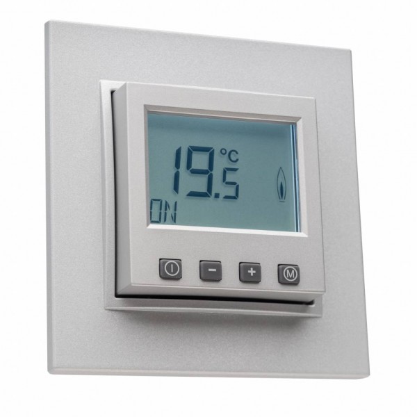 Raumthermostat digital für Berker Rahmen alu