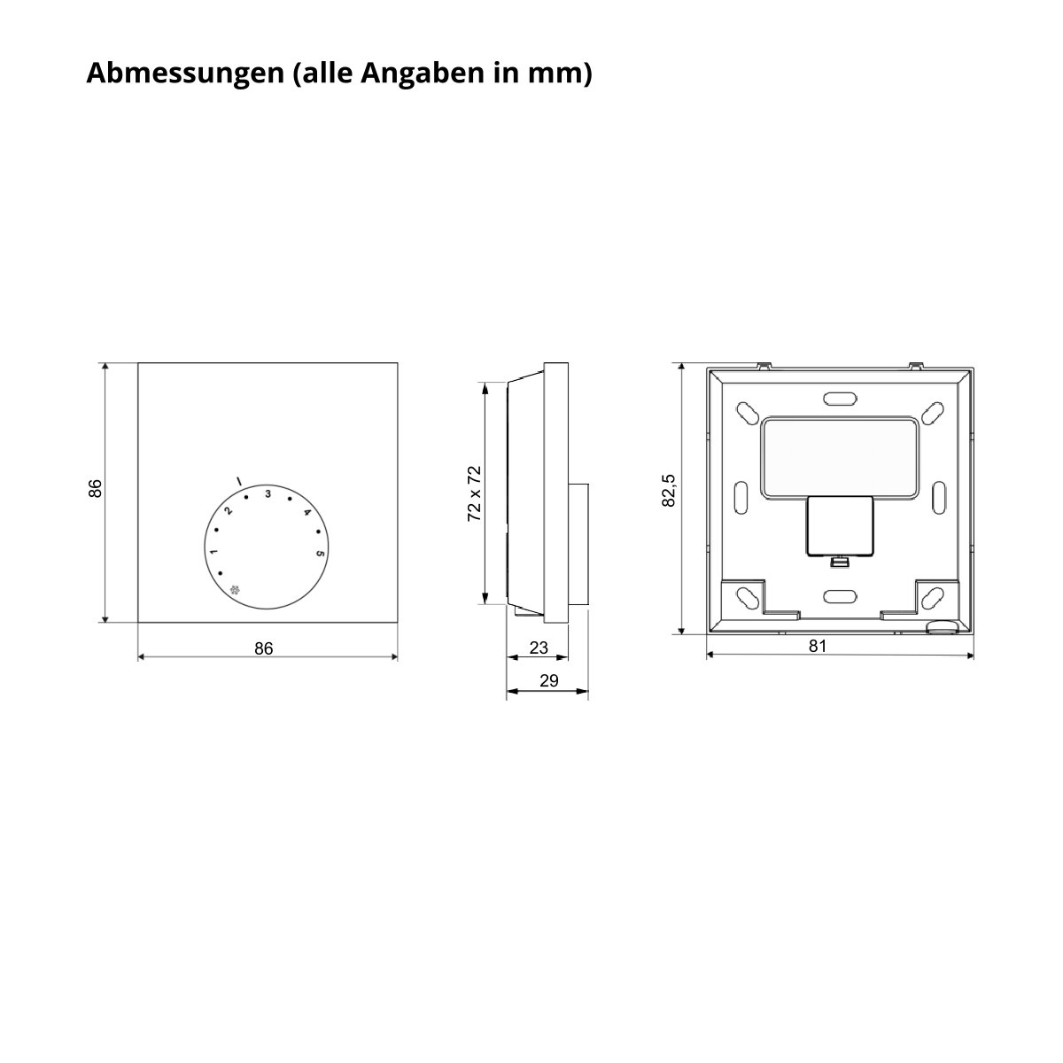 analog Temperaturregler Raumthermostat mit Knopf Heizung