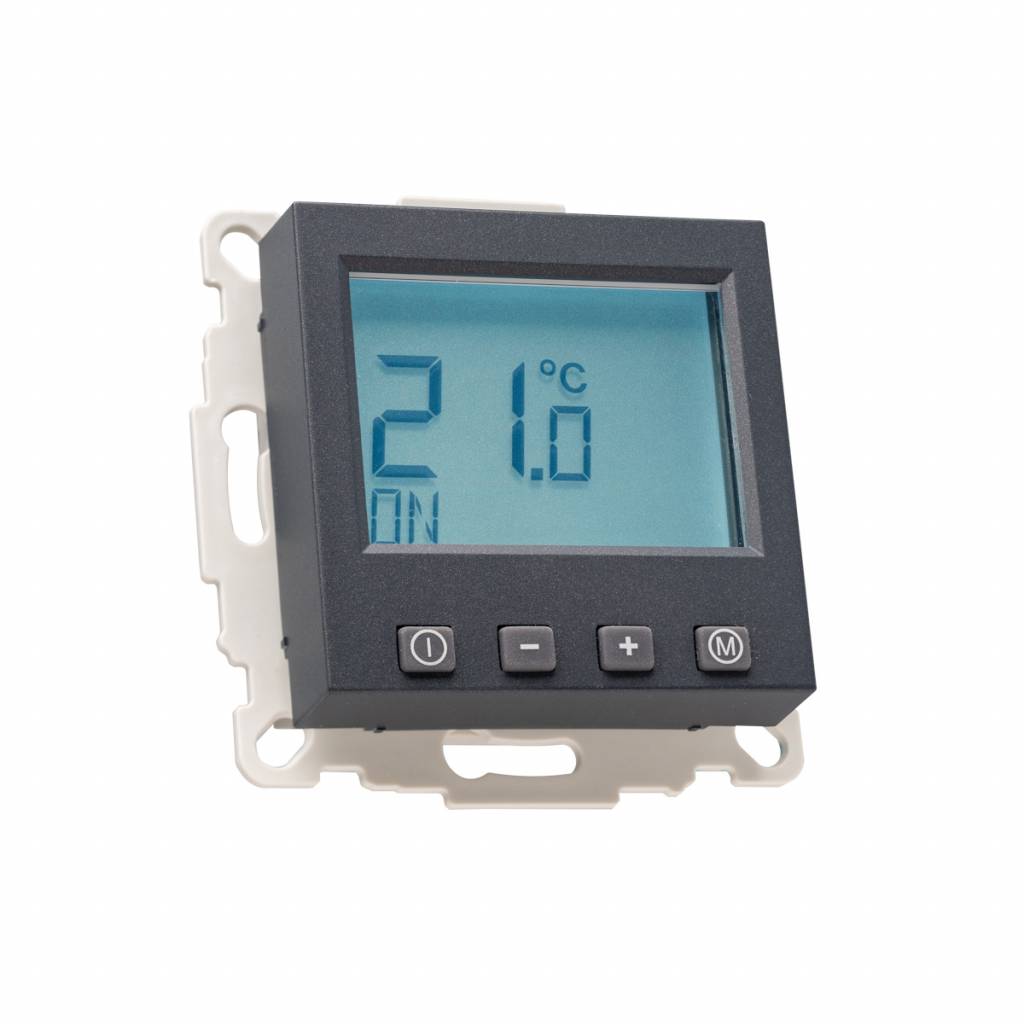 Raumthermostat digital für Berker S.1/B.3/B.7 Rahmen in anthrazit