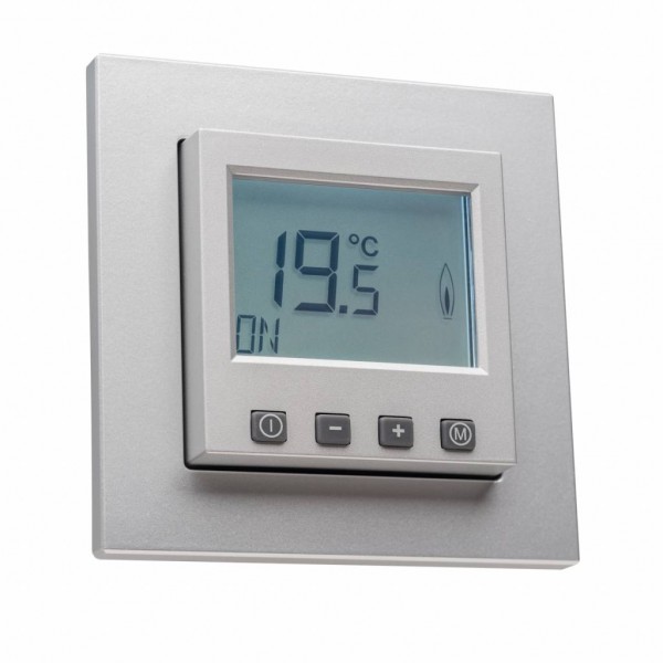 Raumthermostat digital für GIRA E2 Rahmen alu