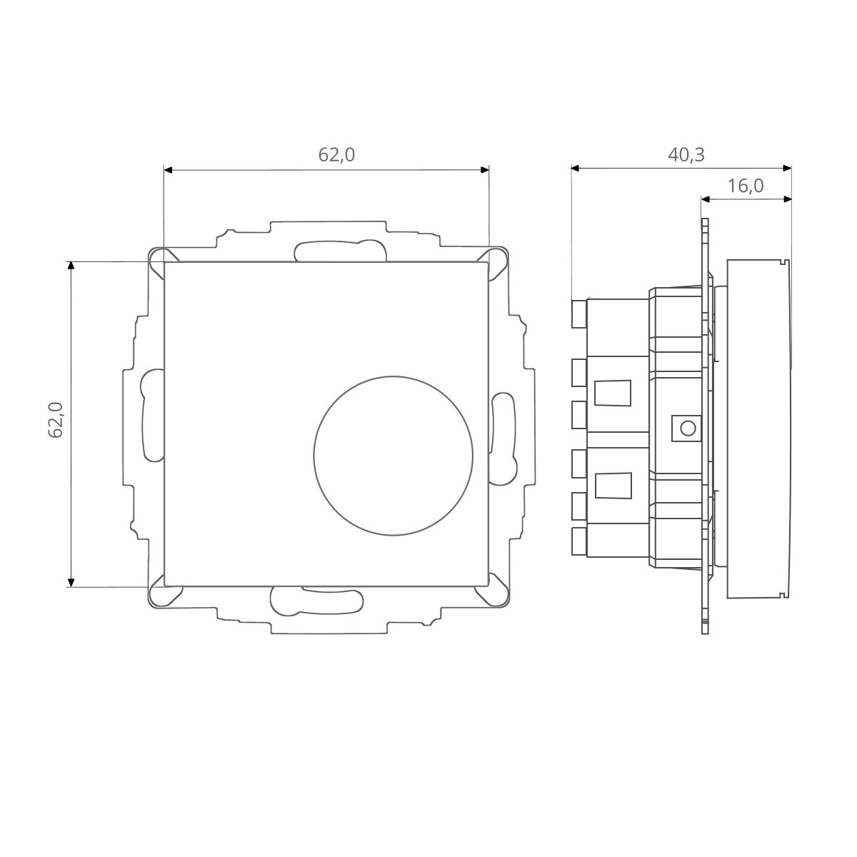 Busch Jäger Raumtemperaturregler Thermostat Komplettset - 11049