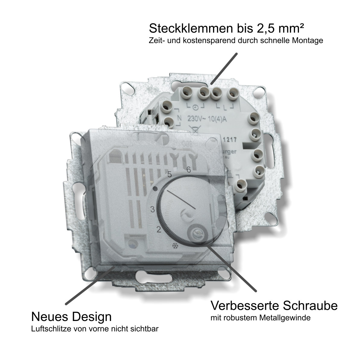 Halmburger Raumthermostat RTR-72rg mit Umschalter Heizen/Kühlen